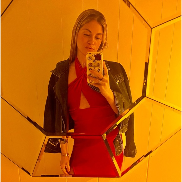 F 21 criss cross midi halter dress PINK. Sold out in this color! - Picture 5 of 7